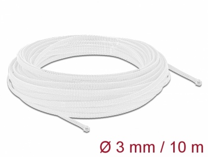 Plasa pentru organizarea cablurilor 10m x 3mm alb, Delock 20692